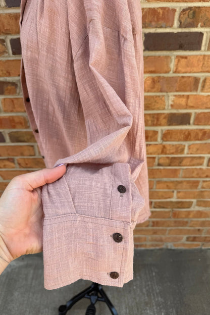 Easy Days Cotton Blend Botton Down - ivyandlavyboutique Karma Highway