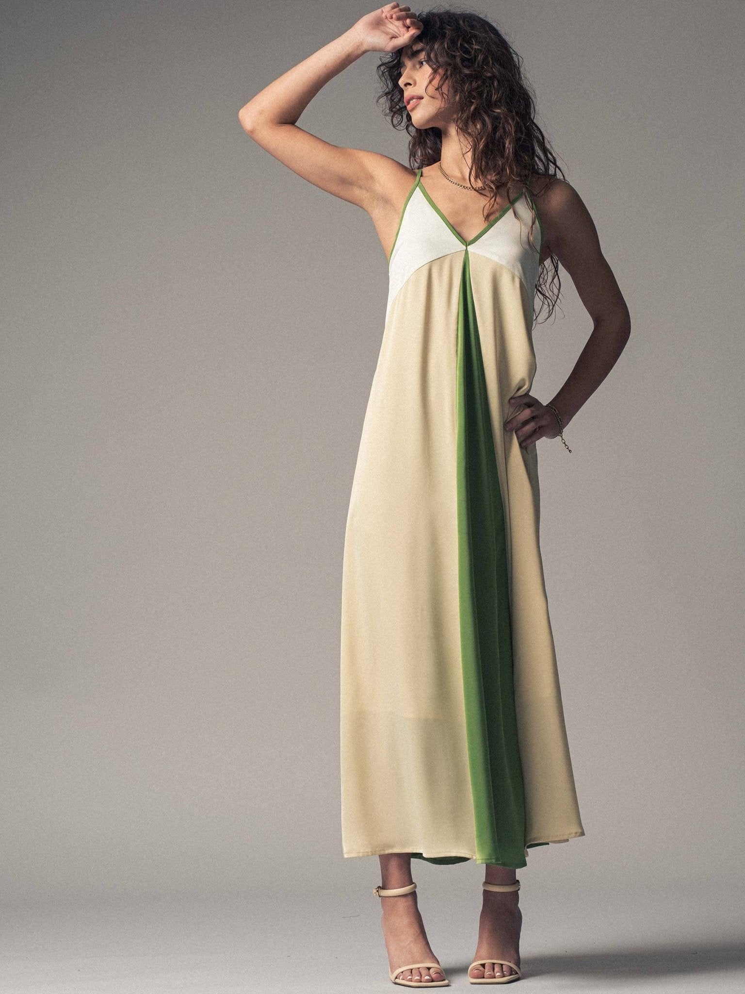 Elanor Colorblock Satin Maxi Dress - ivyandlavyboutique Fashion Week