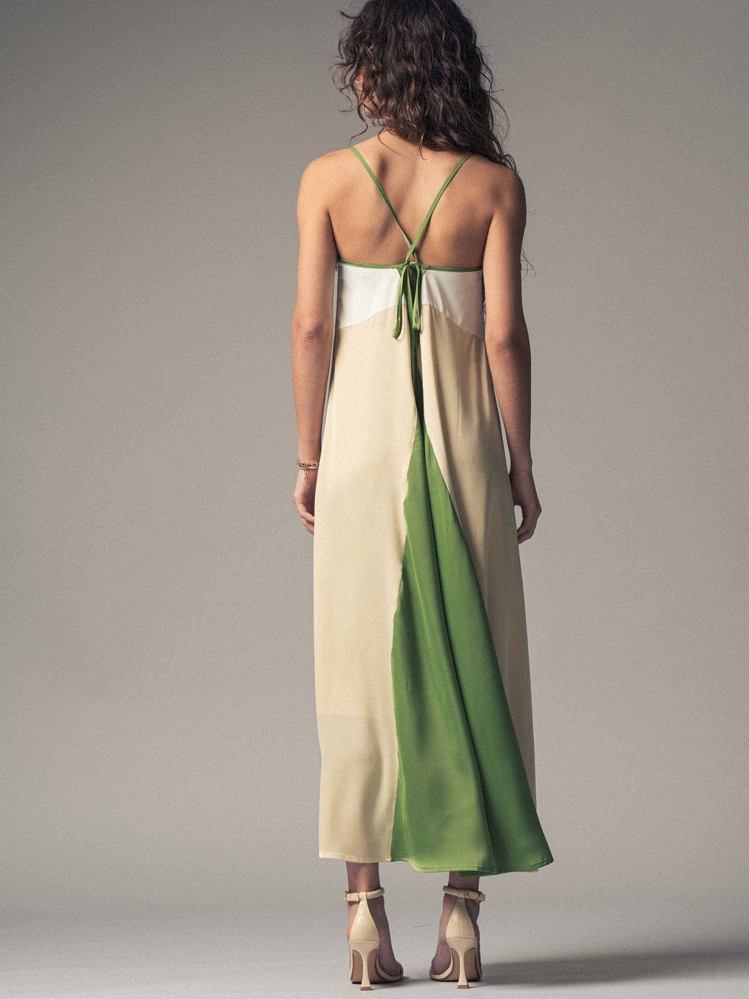 Elanor Colorblock Satin Maxi Dress - ivyandlavyboutique Fashion Week