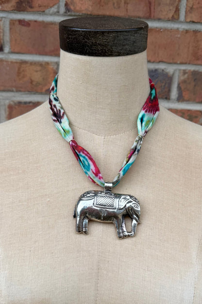 Elephant Pendant Fabric Choker - ivyandlavyboutique ivyandlavyboutique
