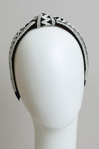 Embroidered Stitch Boho Knotted Headband - ivyandlavyboutique Leto Accessories
