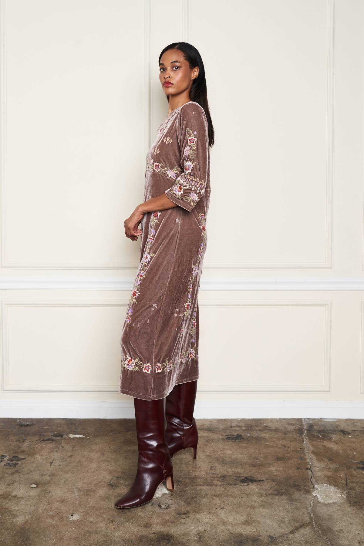 Embroidered Velvet Pull - Over Dress - ivyandlavyboutique Paparazzi