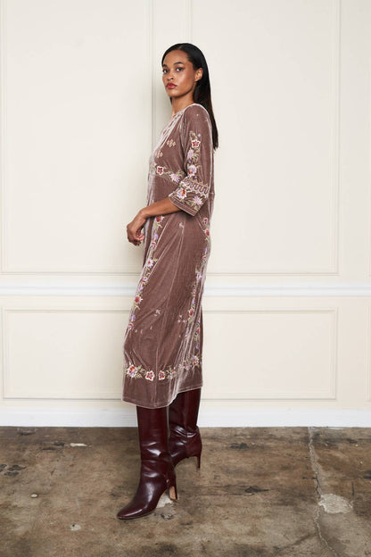 Embroidered Velvet Pull - Over Dress - ivyandlavyboutique Paparazzi