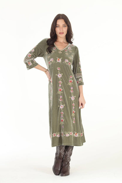 Embroidered Velvet Pull - Over Dress - ivyandlavyboutique Paparazzi