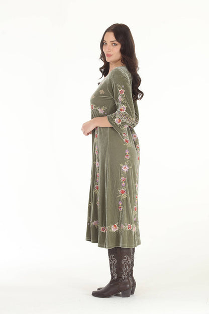 Embroidered Velvet Pull - Over Dress - ivyandlavyboutique Paparazzi