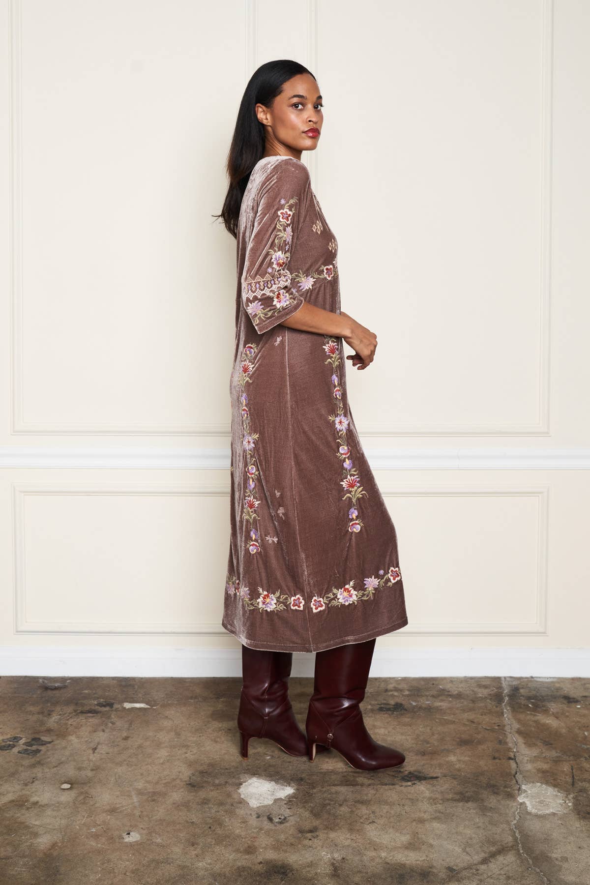 Embroidered Velvet Pull - Over Dress - ivyandlavyboutique Paparazzi