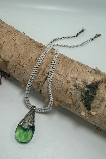 Emerald Drop Shortie Necklace - ivyandlavyboutique ivyandlavyboutique