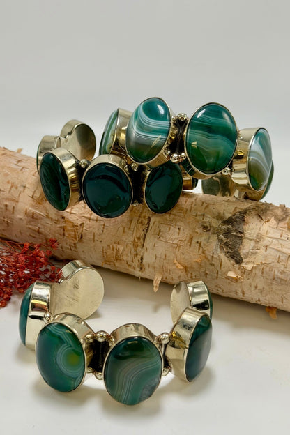 Emerald Green Shades Stunner Quartz Bangle Bracelet - ivyandlavyboutique ivyandlavyboutique