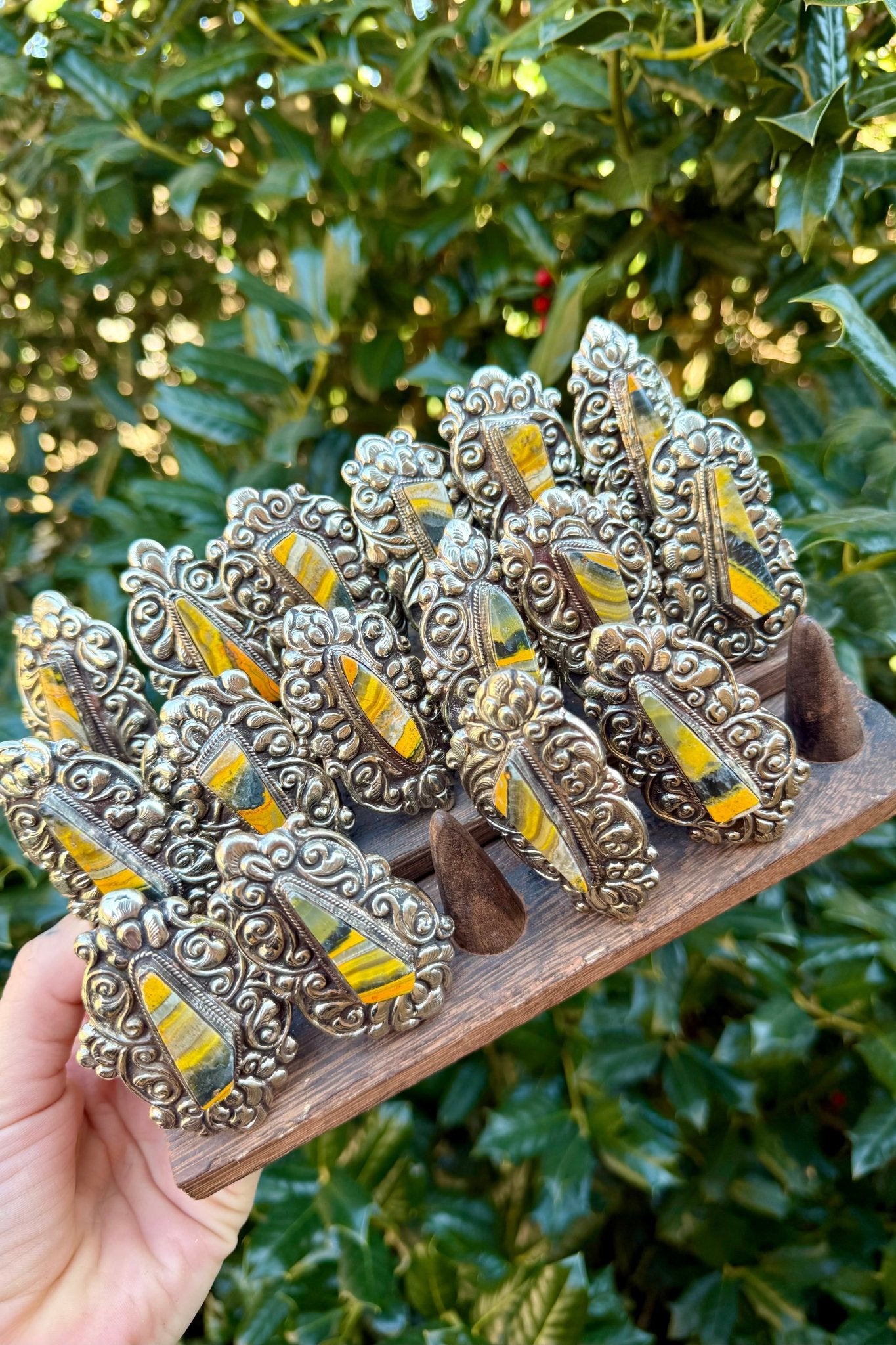 Epic Bumble Bee Jasper Statement Ring - ivyandlavyboutique ivyandlavyboutique