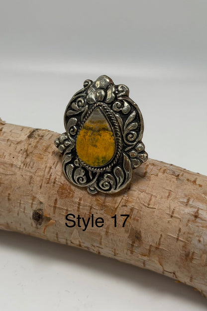 Epic Bumble Bee Jasper Statement Ring - ivyandlavyboutique ivyandlavyboutique