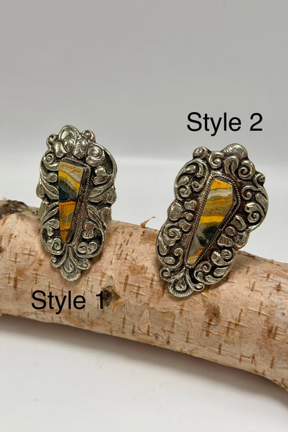 Epic Bumble Bee Jasper Statement Ring - ivyandlavyboutique ivyandlavyboutique