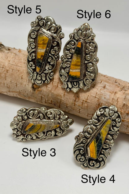 Epic Bumble Bee Jasper Statement Ring - ivyandlavyboutique ivyandlavyboutique