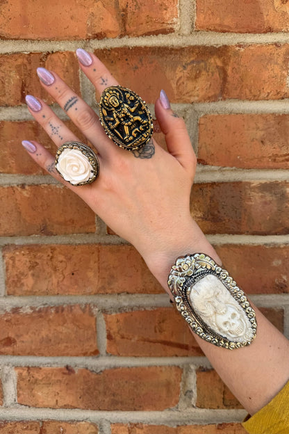 Epic Cuff Bracelet Bear and Skull - ivyandlavyboutique ivyandlavyboutique