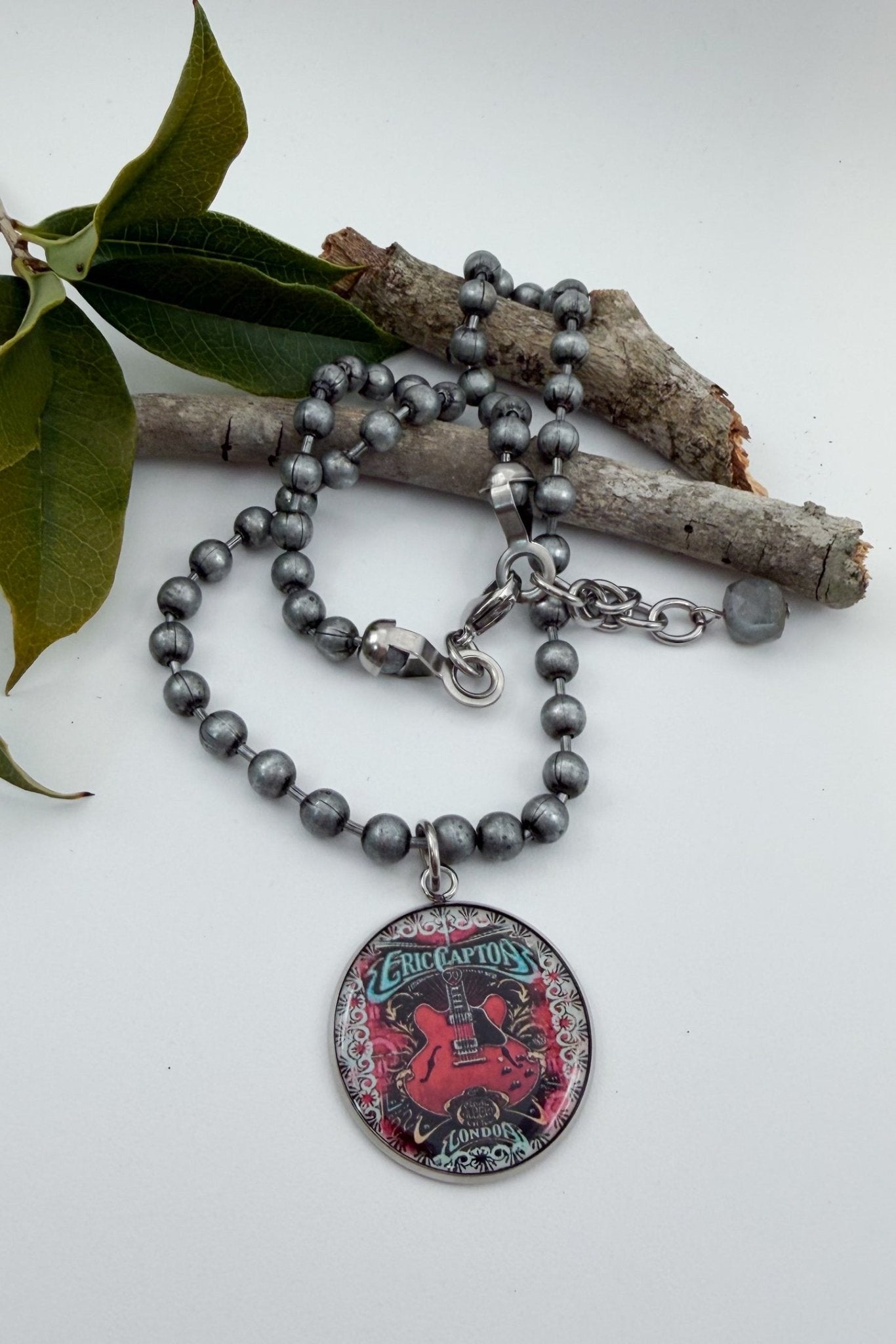 Eric Clapton Large Circle Distressed Pendant Necklace - ivyandlavyboutique Spirit Lala