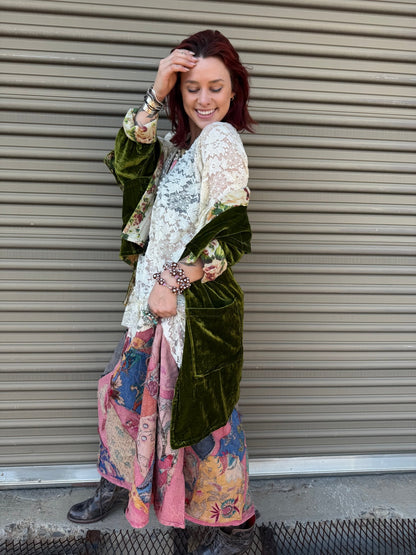 Evening Whisper Velvet Jacket - Chartreuse - ivyandlavyboutique Jaded Gypsy