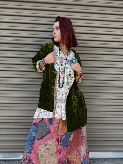 Evening Whisper Velvet Jacket - Chartreuse - ivyandlavyboutique Jaded Gypsy