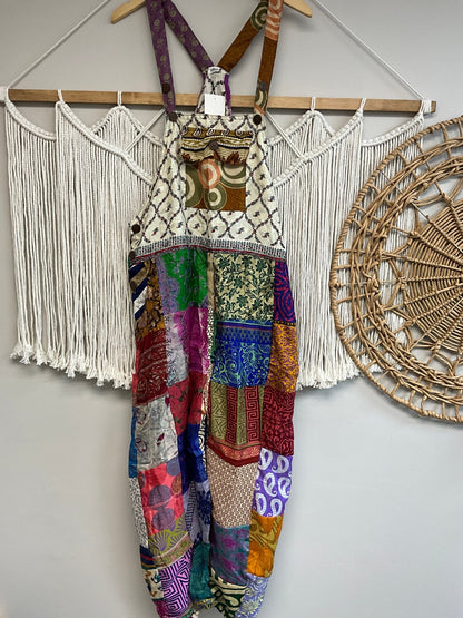 Evergreen Silk Patched Jumpsuit Jogger 3 SALE - ivyandlavyboutique ivyandlavyboutique