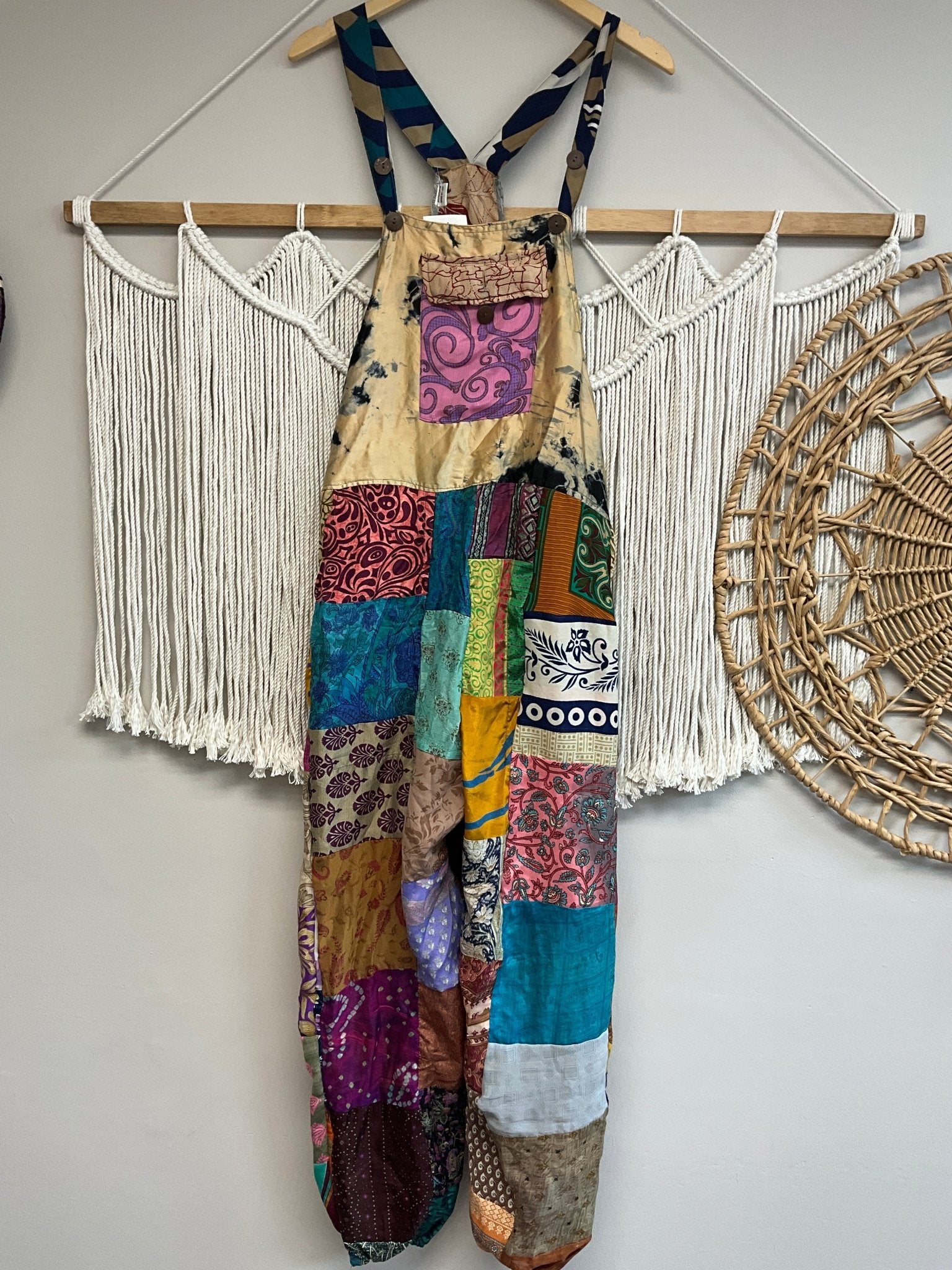 Evergreen Silk Patched Jumpsuit Jogger 6 SALE - ivyandlavyboutique ivyandlavyboutique