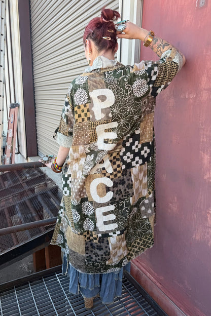 Everyday Casual Duster Jacket in Peace - ivyandlavyboutique I LOVE LINEN