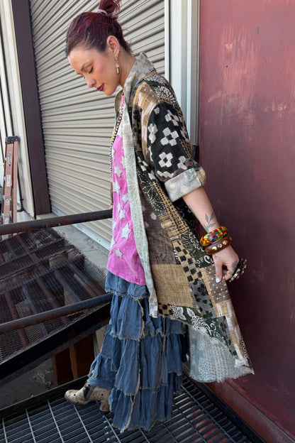 Everyday Casual Duster Jacket in Peace - ivyandlavyboutique I LOVE LINEN