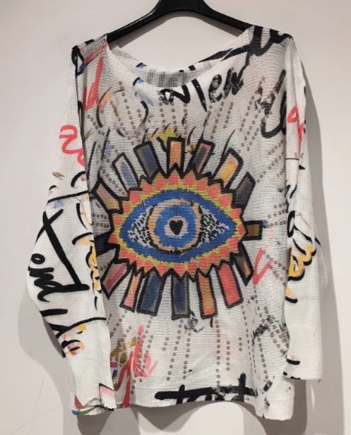 Eye I am Watch Printed Sweater - ivyandlavyboutique LOOWIE