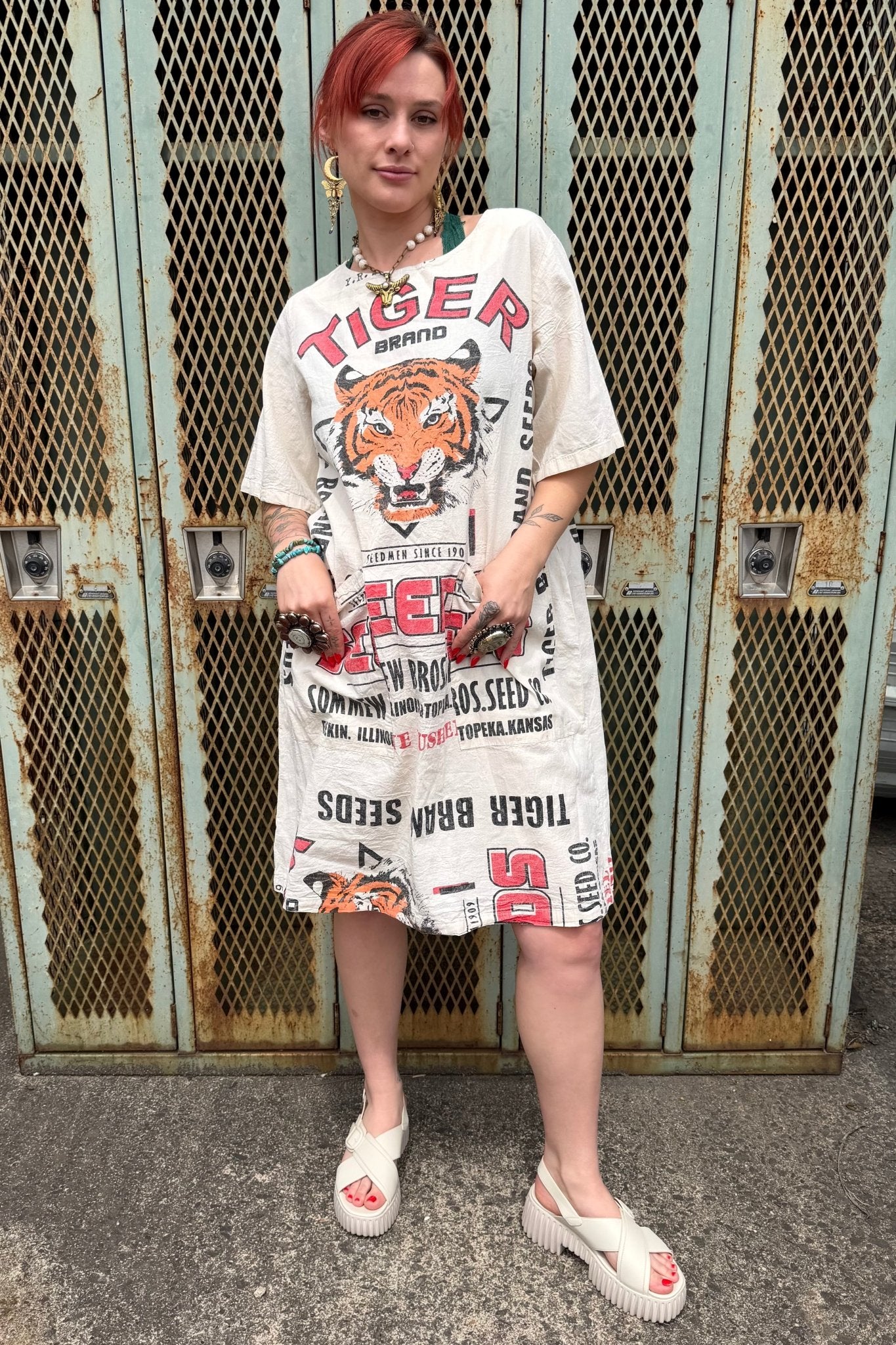 Eye of the Tiger Lightweight Cotton Midi Dress - ivyandlavyboutique Kathmandu Imports