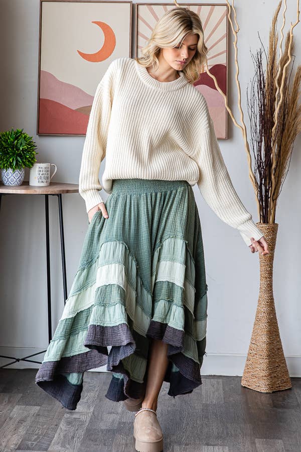 Sale - Wanderlust Boheme Layered Maxi Skirt