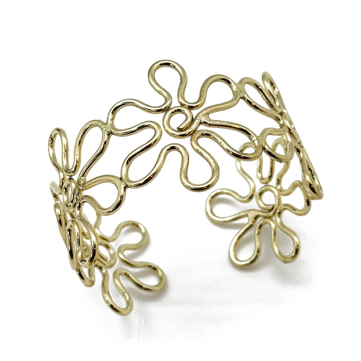 Gold-Plated Floral Cuff