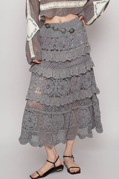In Playa Lace Ruffle Croche Skirt