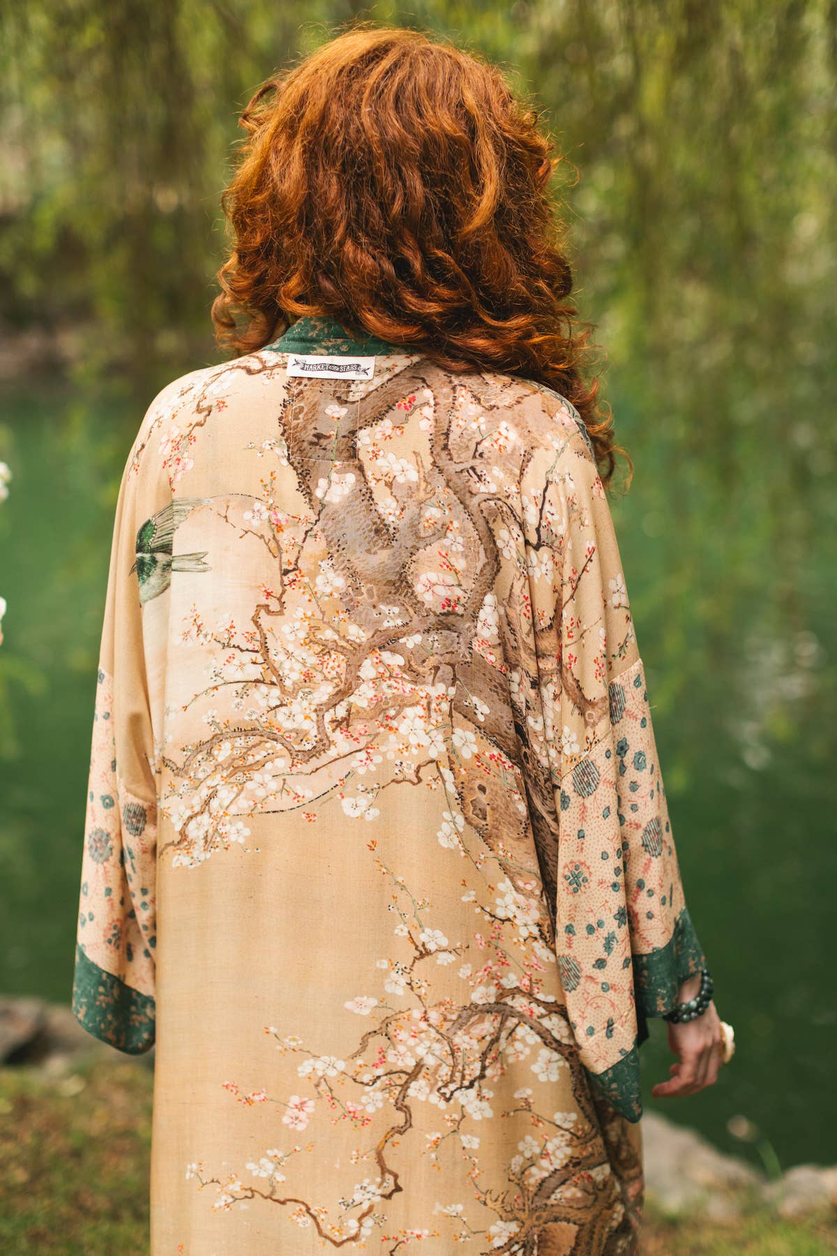 Fable Opera Duster Kimono Robe w/ Deer Moon & Blossom - ivyandlavyboutique Market of Stars
