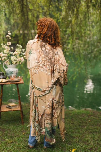 Fable Opera Duster Kimono Robe w/ Deer Moon & Blossom - ivyandlavyboutique Market of Stars