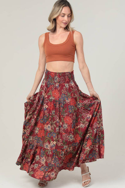Fall Swing Floral Maxi Skirt - ivyandlavyboutique ANGIE