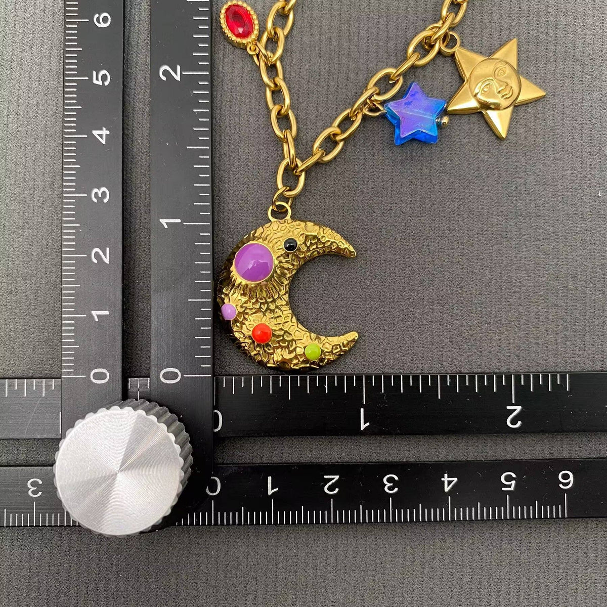Fantastic Star Moon Charm 18K Golden SS Necklace - FGS/MS - ivyandlavyboutique Mio Queena
