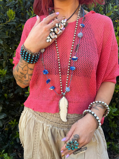 Feather Long Drop Necklace - ivyandlavyboutique ivyandlavyboutique
