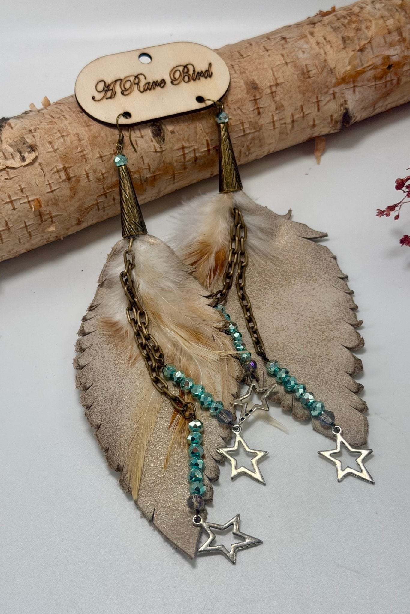 Feathers and Stars Earrings - ivyandlavyboutique ivyandlavyboutique