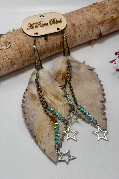 Feathers and Stars Earrings - ivyandlavyboutique ivyandlavyboutique