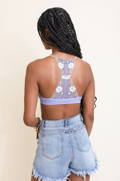 Ferrias Floral Lattice Bralette - ivyandlavyboutique Leto Accessories
