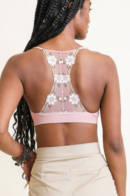 Ferrias Floral Lattice Bralette - ivyandlavyboutique Leto Accessories
