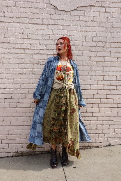 Fields of Dreams Skirt in Moss - ivyandlavyboutique Jaded Gypsy