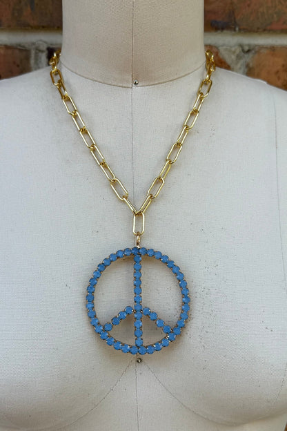 Final Sale - Peace in Pale Blue Gems Necklace - ivyandlavyboutique ivyandlavyboutique