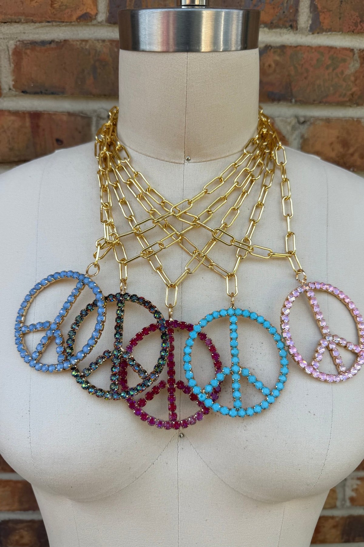 Final Sale - Peace in Pale Blue Gems Necklace - ivyandlavyboutique ivyandlavyboutique