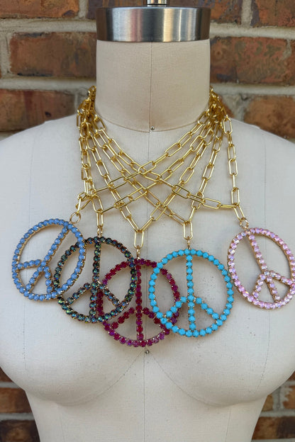Final Sale - Peace in Pale Blue Gems Necklace - ivyandlavyboutique ivyandlavyboutique