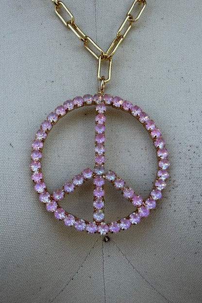 Final Sale - Peace in Pink Gems Necklace - ivyandlavyboutique ivyandlavyboutique