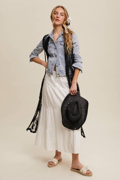 Final Sale - Sheer Floral Embroidered Lace Vest: Black - ivyandlavyboutique Listicle