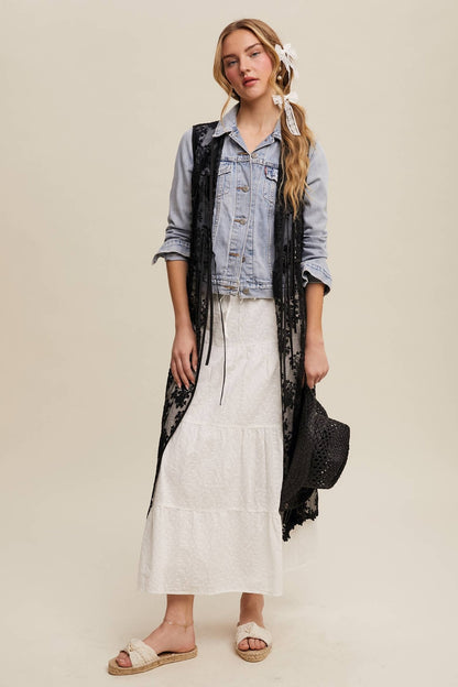 Final Sale - Sheer Floral Embroidered Lace Vest: Black - ivyandlavyboutique Listicle