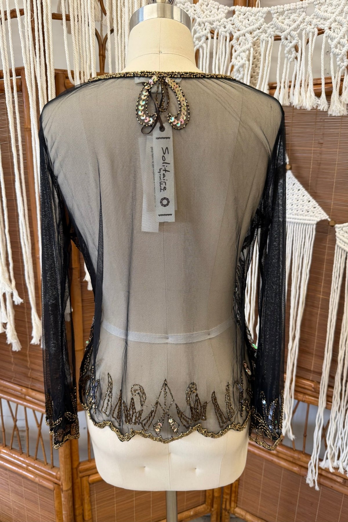 FINAL SALE Sheer Jeweled Layering Top - ivyandlavyboutique LA Skirts