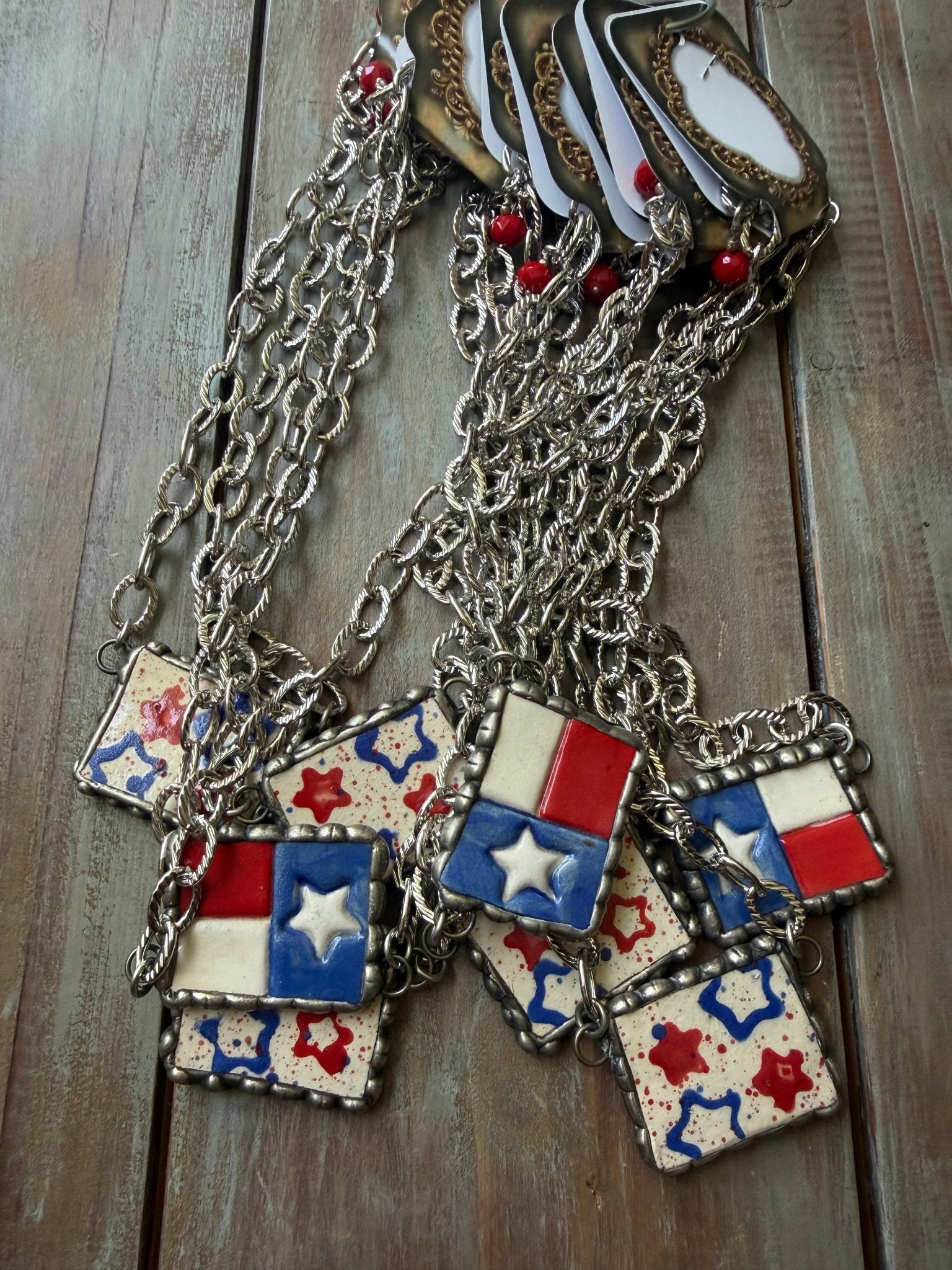 Flag Pottery Necklace - ivyandlavyboutique Art by Amy