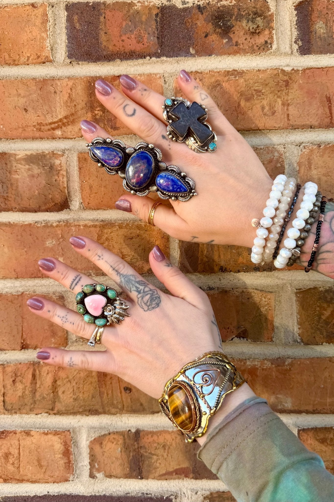 Flaming Heart in Pink Shell & Turquoise - ivyandlavyboutique ivyandlavyboutique