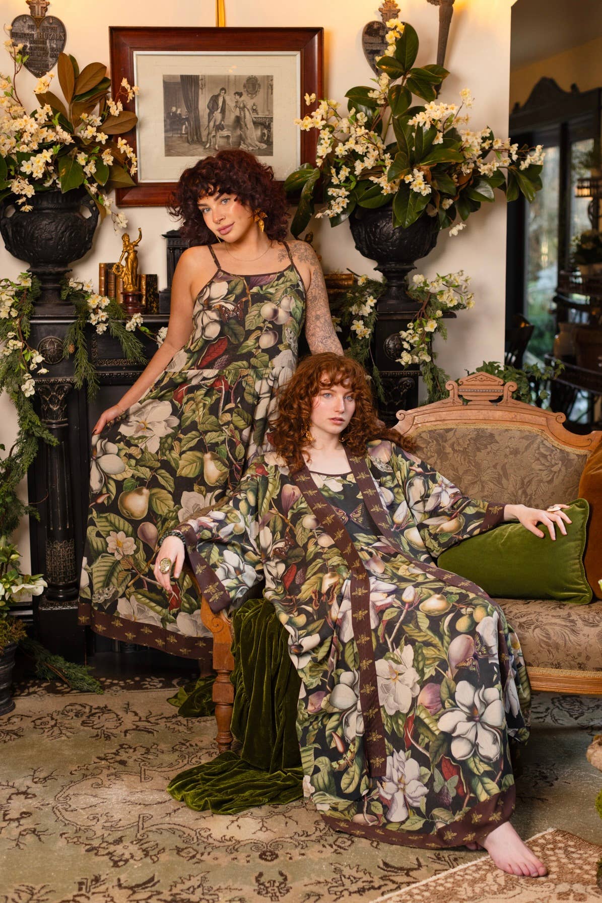 Fleur De Lune Bohéme Long Maxi Slip Dress w/ Florals & Bees - ivyandlavyboutique Market of Stars (USA)