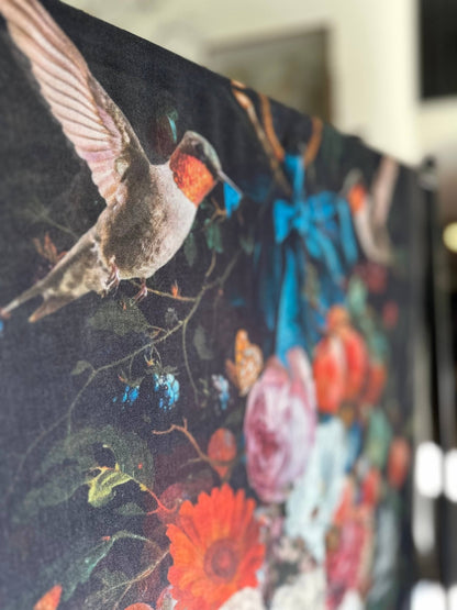 Flight of Fancy Floral Scarf with Hummingbirds Print - ivyandlavyboutique Market of Stars